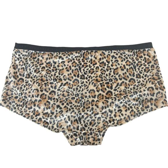 Victorias Secret SEXY Shortie Boy Shorts Panty Pantie Crushed Velvet Leopard XL - Picture 5 of 6